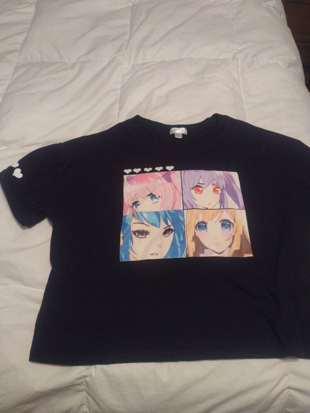 Anime Cropped Short Sleeve Tee T-Shirt Crop Top